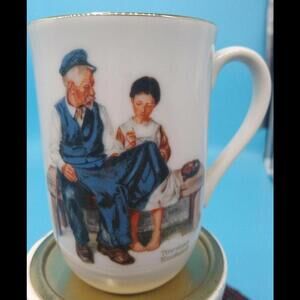 Norman Rockwell Museum Collection Cup The Cobbler Mug 1982 seal coffee- Vintage